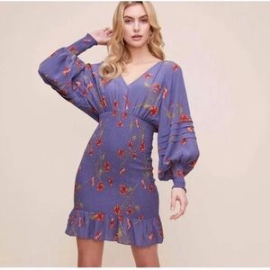 ASTR The Label Smocked Peplum Mini Dress
